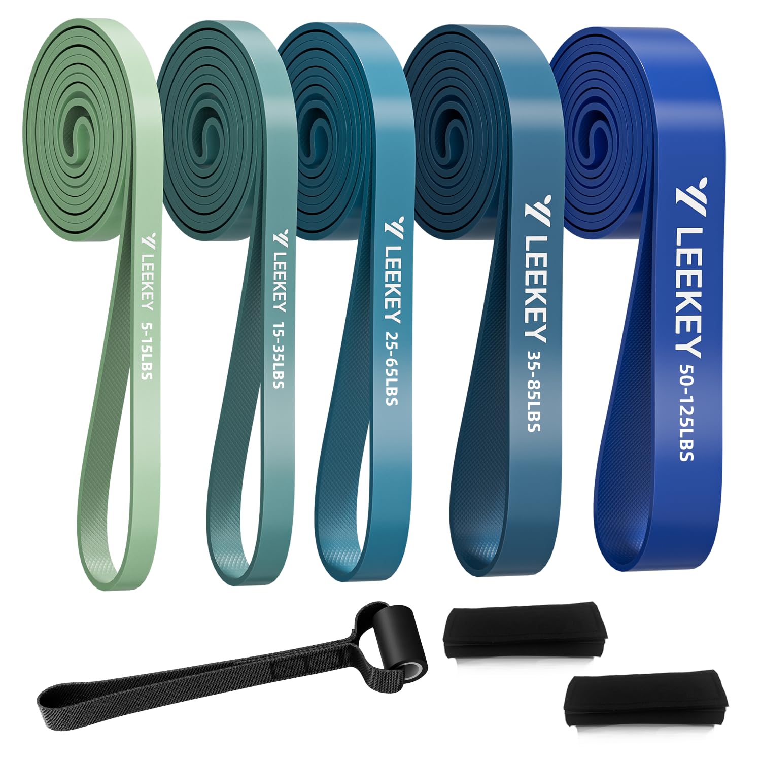 LEEKEY Resistance Bands Set for Pull-Up Assistance & Full-Body Training, Multi-Level Exercise Bands with Bag for Home Workouts, Physical Therapy, Strength Training (Men/Women)